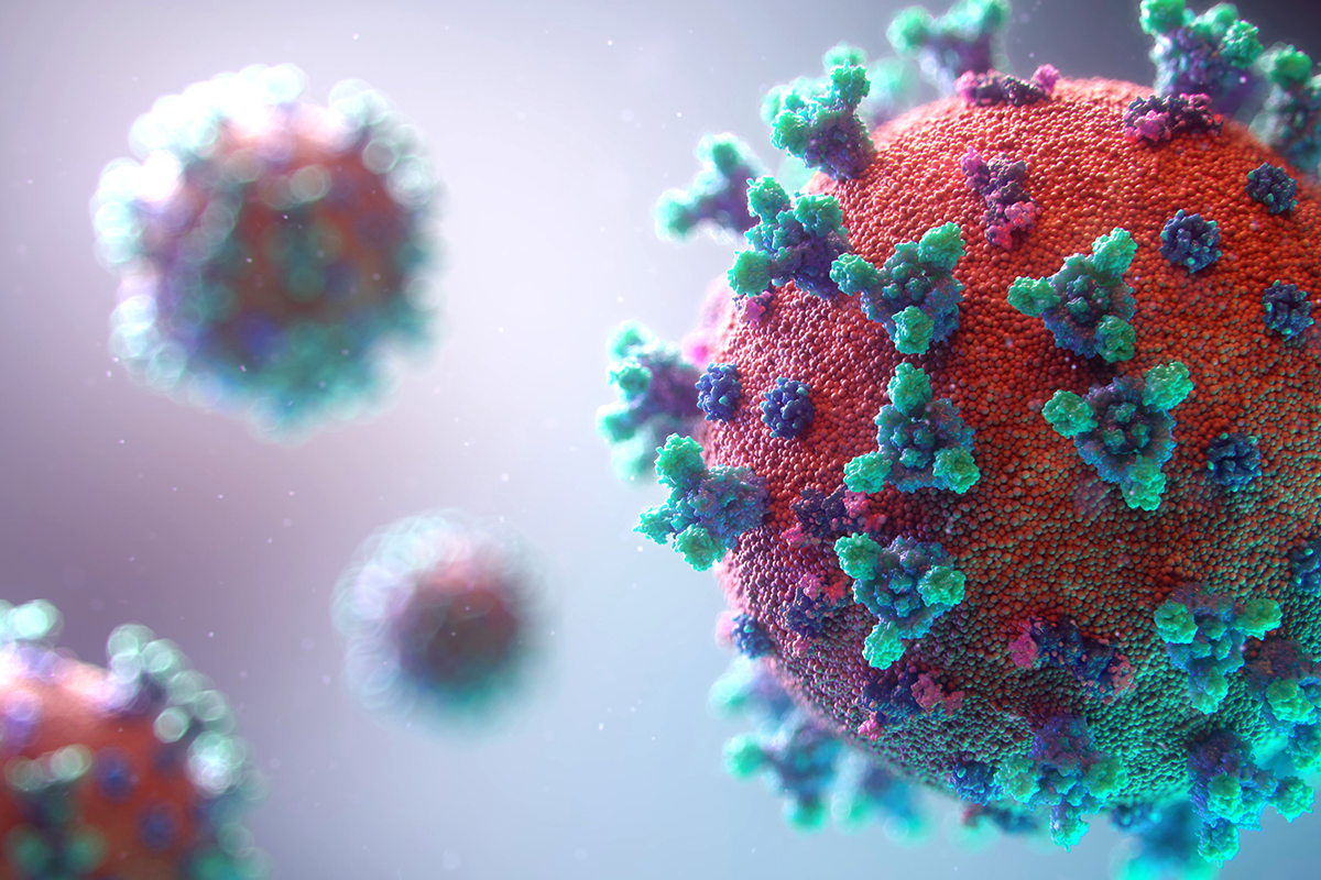 A visualization of the COVID-19 virus