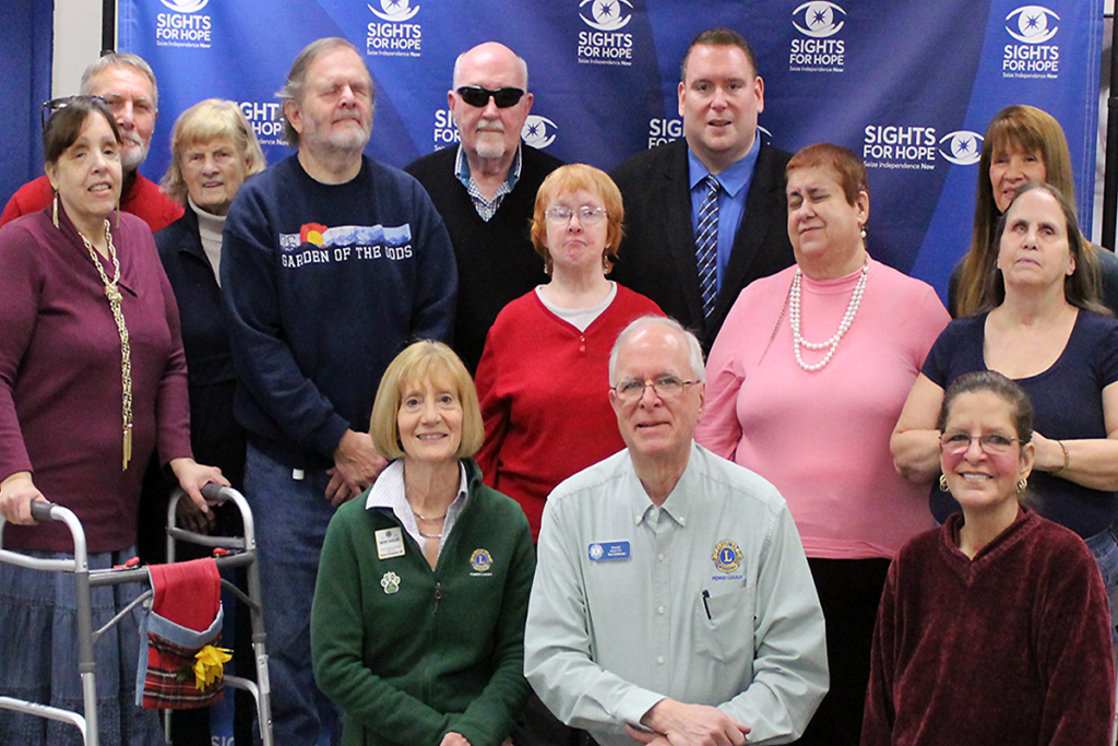 Photo of the members of the Sights for Hope Lehigh Valley Lions Club and officials from PA Lions District 14-K